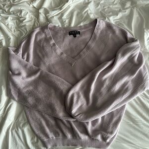 Poof! Light Lavender V-Neck Pullover Sweater